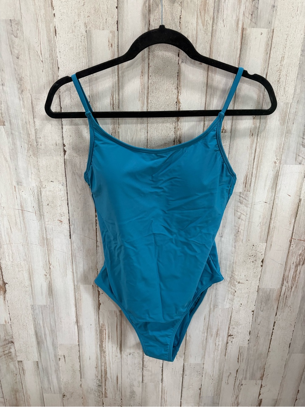 New Quince Italian Cami One-Piece Swimsuit / Lagoon Teal Blue Small Minimalist